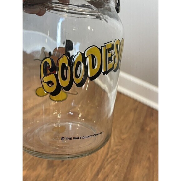 Disney Mickey Mouse Cookie Jar Anchor Hocking Glass Jar Treat Candy 8 inch VTG - Picture 6 of 9